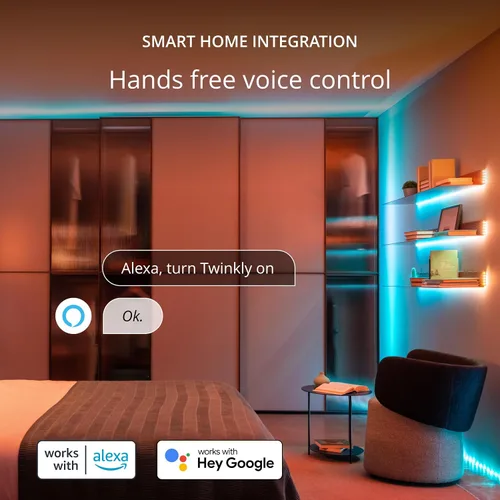 Vista 6 de Twinkly Línea - Kit de extensión adhesivo controlado por aplicación + tira de luz LED magnética con LED RGB (16 millones de colores). Extensible.