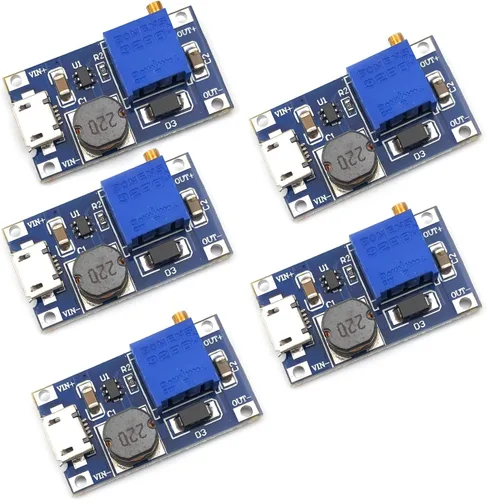 Vista 3 de DEVMO 5 unids DC-DC Regulador de voltaje Step-Up Boost Convertidor Placa de fuente de alimentación 2V-24V a 5V-28V 2A para MT3608 con Micro USB