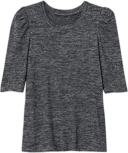 Vista 4 de O-will Mujeres O-cuello Puff manga suelta parte superior pierna ancha Casual Active Yoga Palazzo pantalones pantalones chándal conjunto 2pcs