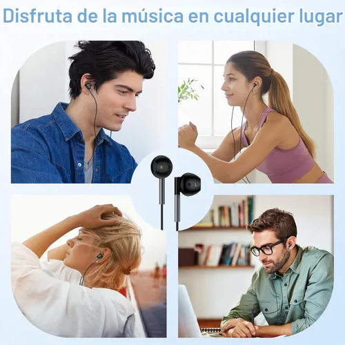 Vista 6 de Auriculares USB C con cable para Samsung Galaxy S26 Ultra/S25/S24 Fe, auriculares con micrófono integrado y control de volumen para iPhone