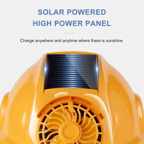 Vista 2 de Casco de construcción para hombre con ventilador solar y luz, casco de trabajo impermeable para construcción y mejoras del hogar, salida USB