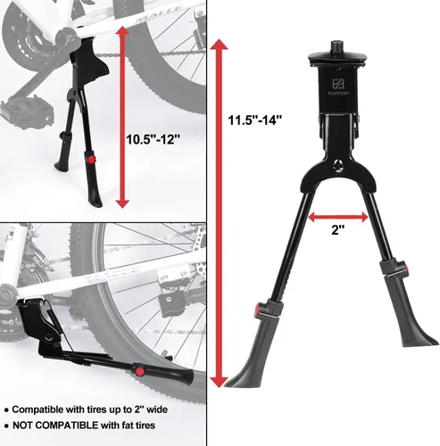 Vista 5 de Soporte para bicicleta, soporte central resistente, doble soporte de bicicleta para bicicletas de adultos, soporte ajustable para bicicletas de 24 a