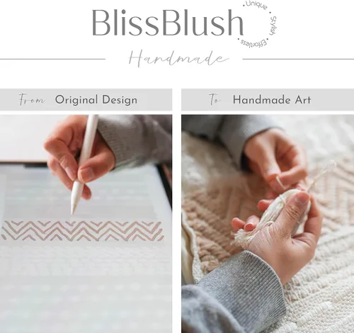 Vista 2 de BlissBlush Funda decorativa para cojín marrón 18x18 cuadrada estilo bohemio con borlas, funda de cojín para sofá, dormitorio, sala de estar