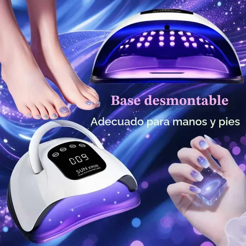 Vista 6 de Lámpara de uñas LED UV con 72 cuentas, lámparas de curado de uñas de 320 W para esmalte de gel con sensor automático/4 ajustes de temporizador