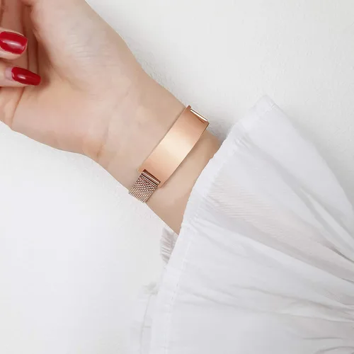 Vista 3 de VNOX Pulsera de identificación de malla ajustable, unisex, con cita grabada, para amar, esposa, marido, pareja