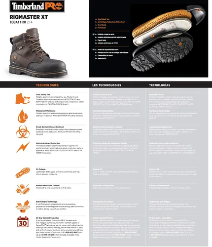 Vista 7 de Timberland PRO Rigmaster XT - Botas de trabajo impermeables con puntera de acero para hombre, 8.0 pulgadas 20.32 cm.