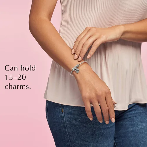 Vista 8 de Pandora - Brazalete de serpiente, brazalete con dijes, joyería Smooth Moments