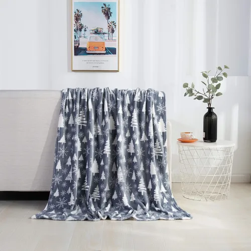 Vista 41 de Elegant Comfort - Manta de vellón muy suave y aterciopelada, con estampado navideño, a cuadros escoceses, de 50 x 60 pulgadas (búfalo negro)