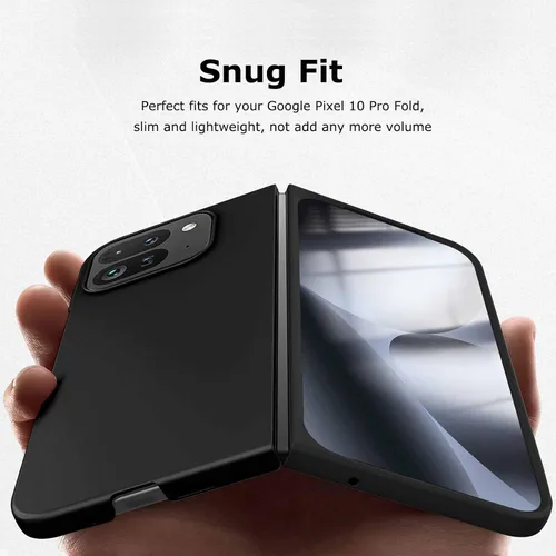 Vista 5 de Funda para Google Pixel 10 Pro Fold con protector de pantalla frontal, ultra fina mate duro PC caso resistente a los arañazos cubierta protectora