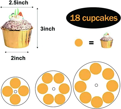Vista 5 de Barelove Soporte de plástico para cupcakes de 3 niveles, bandeja escalonada para servir, paquete de 2 soportes de plástico para postres y dulces