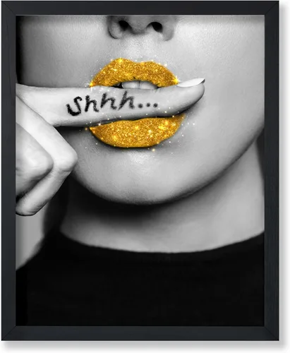 Vista 33 de Poster Master Impresión de labios dorados, póster de mordida de labio, arte moderno y minimalista, regalo bohemio para hombres y mujeres, diseño