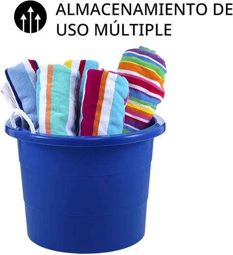 Vista 5 de United Solutions - Cuba de almacenamiento de fácil acceso con asas de cuerda, 19 galones, azul, 2 unidades (TU0335)