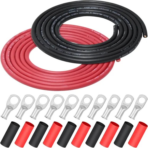 Vista 15 de iGreely Alambre Calibre 6 AWG 20 Pies Negro + 20 Pies Rojo Batería de Soldadura Cable Ultra Flexible de Cobre Puro + 5 pzs de Conectores de Terminal