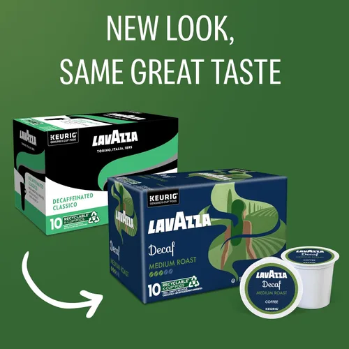 Vista 9 de Lavazza Classico - Tazas K de café descafeinado para Keurig Brewer, tostado medio, caja de 10 unidades, sabor rico y con cuerpo que ofrece un aroma