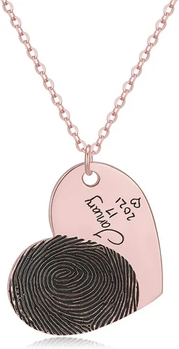 Vista 3 de Collar personalizado con dije de mensaje de escritura a mano, grabado personalizado, collar conmemorativo para mujer, joyería conmemorativa, regalo