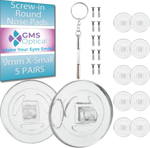 Vista 11 de Screw-in Nose Pads Round 11mm Small 10 Pairs Eye Glasses Nose Pads Non Slip