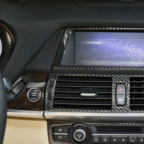 Vista 3 de Ajuste para BMW X5 X6 E70 E71 2008-2013 Función de ajuste de consola central Adhesivo decorativo de panel + Navegación y salida de aire, adhesivo