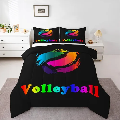 Vista 24 de Feelyou Juego de edredón de baloncesto para niñas y niños, juego de ropa de cama con juegos de pelota, decoración de habitación, regalo para amantes