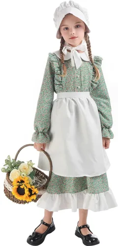Vista 18 de Nuoqi - Vestidos de pionera para niñas, disfraz colonial