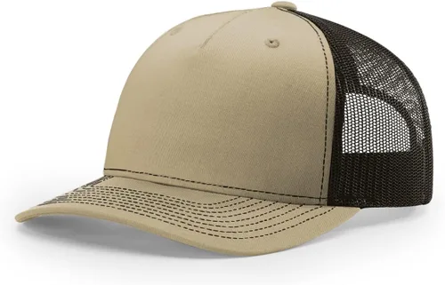 Vista 60 de Richardson 112 - Gorra de camionero de 5 paneles de alta calidad, ajustable, gorra Richardson en blanco estructurada Bark Duck Camo / Marrón