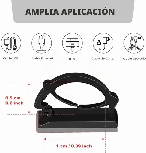 Vista 2 de GWHOLE 100 clips adhesivos para cables