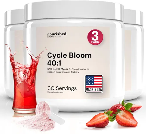 Vista 10 de CycleBloom 40:1 Myo-inositol & D-Chiro Inositol Powder – Suplemento Nac N-acetil cisteína, ubiquinol CoQ10 y remolacha – Balance hormonal