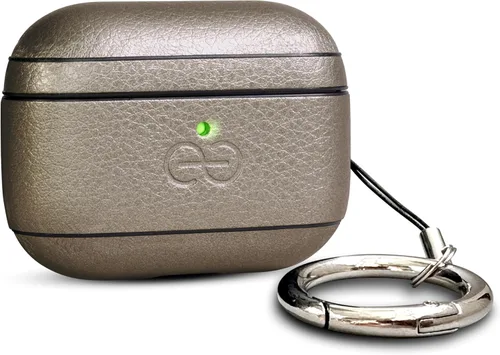 Vista 23 de Dreem Om - Funda para estuche con clip para llavero compatible con AirPods 1 y 2, funda de cuero vegano para Airpods para hombres y mujeres, Negro