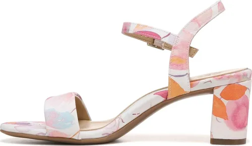 Vista 3 de Naturalizer Sandalias de tacón Bristol para mujer, Floral blanco y rosa.