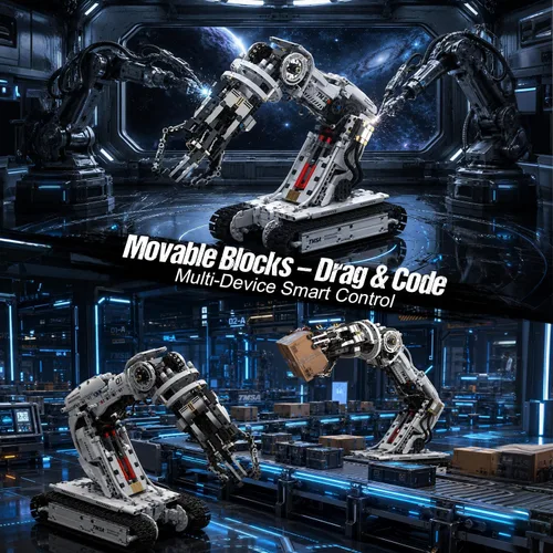 Vista 2 de Gohero Kit de brazo de robot con seguimiento técnico 1468PCS STEM Control