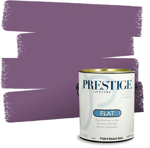 Vista 32 de PRESTIGE Pinturas de pintura interior e imprimación en uno, 1 galón, plano, combinación comparable de Sherwin Williams* Kimono Violet*