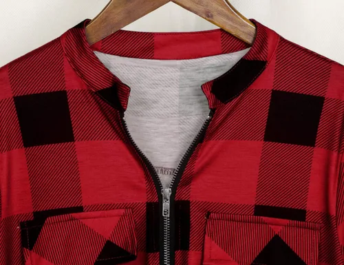 Vista 5 de Tanst Sky - Blusas de túnica con cuello en V con cremallera de manga larga para mujer