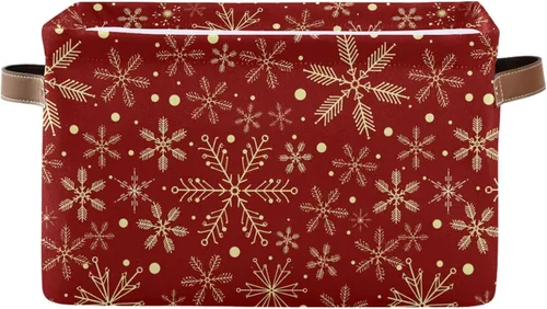 Vista 16 de senya Cesta de Navidad, bolas de Navidad, copos de nieve, plegable, de tela, plegable, bolsa organizadora para almacenamiento de ropa