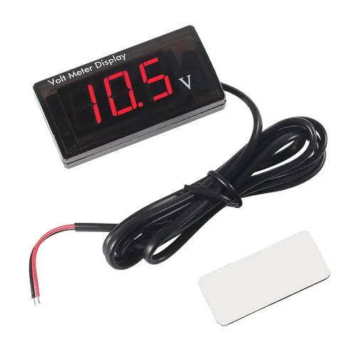 Vista 11 de Voltímetro digital de coche DC de 12 V, pantalla LED, 5-28 V, medidor de voltaje impermeable, medidor de audio para automóvil para motocicleta