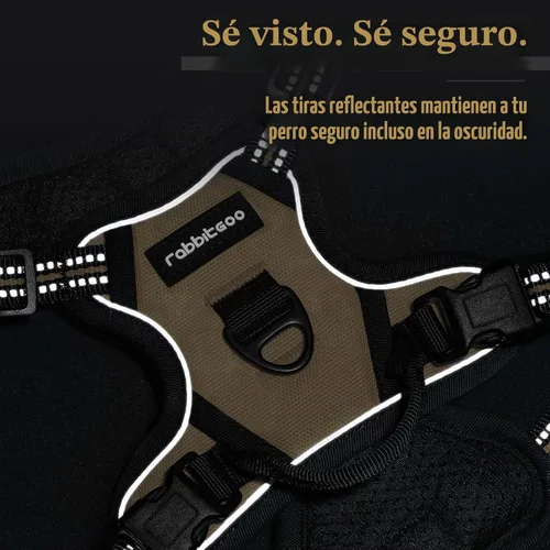 Vista 7 de Rabbitgoo - Arnés para perros sin tirón con 2 clips de correa, chaleco Oxford reflectante acolchado suave ajustable sin estrangulamiento