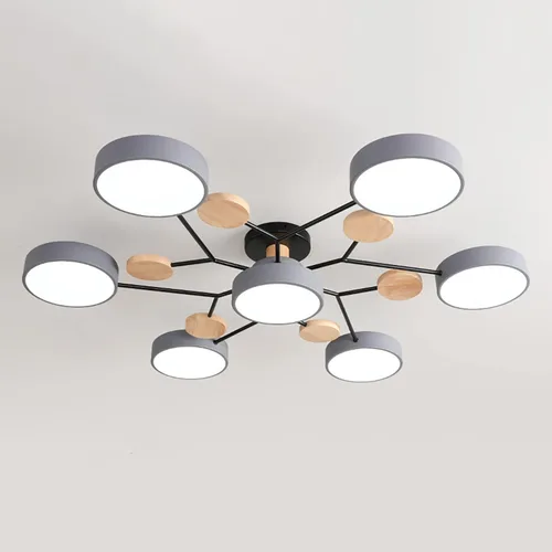 Vista 34 de Lámpara de techo LED regulable, lámpara de techo moderna de 9 pulgadas, montaje empotrado, de madera, de 12 W, lámpara blanca para sala de estar