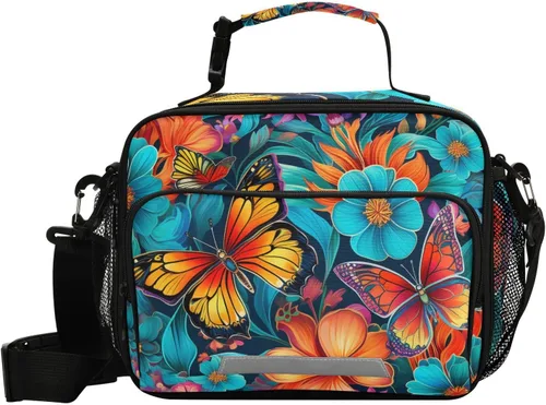 Vista 23 de Vangogh - Lonchera para niños con diseño de noche estrellada, organizador de doble aislamiento, impermeable y reutilizable, bolsa de comida
