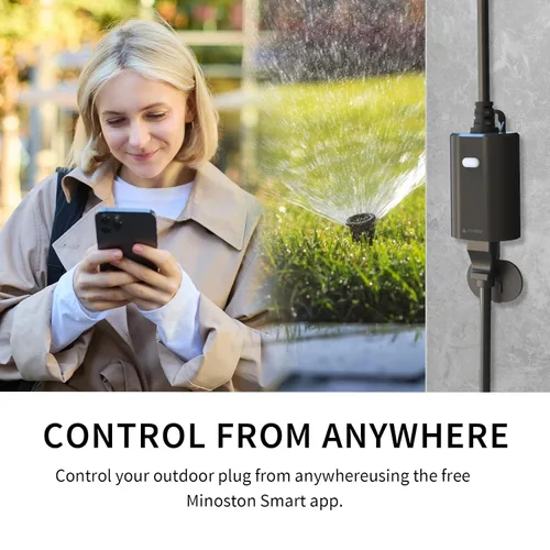 Vista 3 de Enchufe inteligente para exteriores con enchufe WiFi resistente, control remoto, impermeable, compatible con Alexa Google Assistant, no requiere
