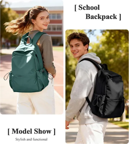 Vista 7 de Mochila para mujeres, hombres, escuela, estética, ligera, para la universidad, para niños y niñas, bolsa de libros, mochila casual para computadora