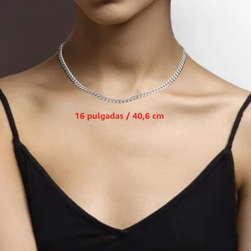 Vista 5 de Miabella Collar de Cadena de Eslabones Cubanos de Plata de Ley 925 Italiana de 5 mm con Corte de Diamante para Hombres y Mujeres, Fabricado en Italia