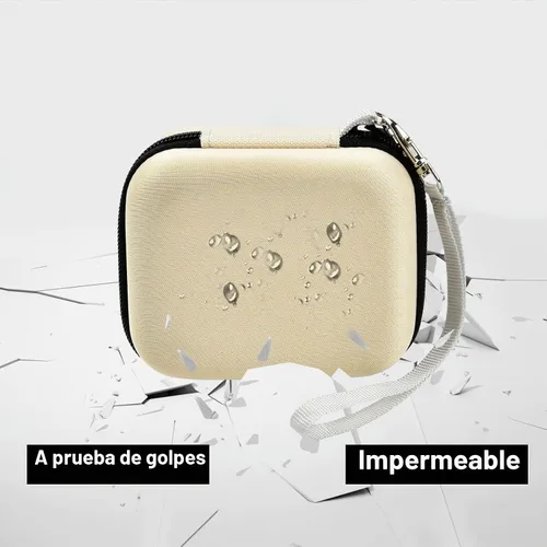 Vista 6 de Funda para afeitadora de calavera eléctrica Pitbull Pro, rotativa de viaje duro para hombres, recortadora de barba con bolsillo de malla con Beige