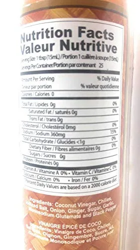 Vista 2 de Datu Puti Vinagre de coco especiado en salsa de pinoy (Tuba), peso neto 12.68fl. oz (375mL)