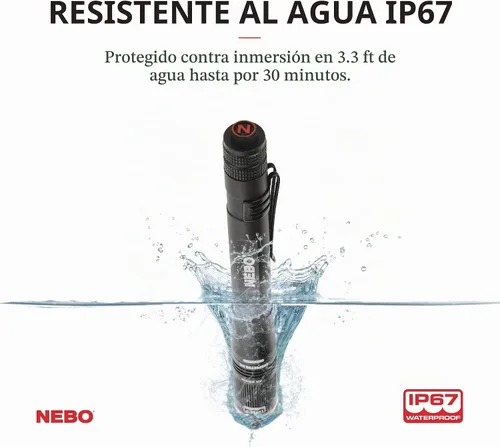 Vista 7 de NEBO INSPECTOR RC Luz de Lápiz 360 Lúmenes, 3 Modos de Luz, Recargable y Linterna LED Alimentada por Batería AAA, Impermeable, Compacta