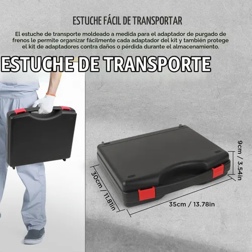 Vista 9 de CMTOOL Kit de purga de cilindro maestro, kit de adaptador de purga de freno, material de aluminio, juego de purga de presión de freno con conector