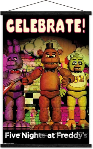 Vista 7 de Trends International Five Nights at Freddy's - Póster de pared de celebración, 22.375 x 34 pulgadas, paquete de impresión premium y colgador