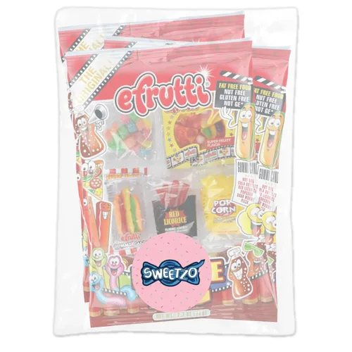 Vista 4 de Sweetzo - Bolsas de dulces inspiradas en bandeja de cine gomosas, golosinas masticables envueltas individualmente, rellenos de calcetines, recuerdos