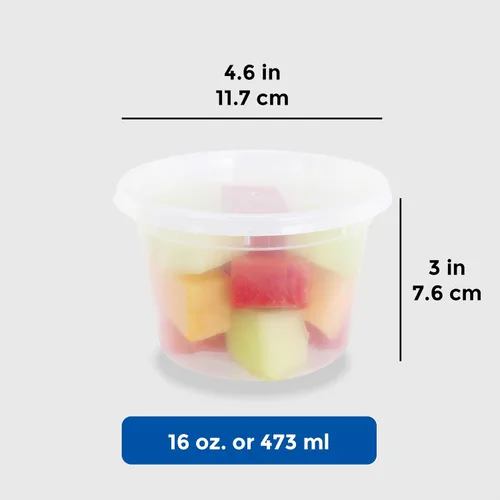 Vista 6 de Freshware Paquete de 50 recipientes de almacenamiento de alimentos de 8 onzas y 36 unidades, 86 recipientes de plástico sin BPA con tapas, a prueba