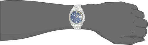 Vista 6 de Seiko 5 Reloj automático de acero inoxidable plateado con esfera azul SNK371K1, Negro -, Automático, reloj automático