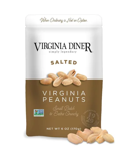 Vista 3 de Virginia Diner Cacahuetes de Virginia salados XL – Paquete de 8 cacahuetes VA resellables sin OMG, sin conservantes de Virginia desde 19296 – Bolsas