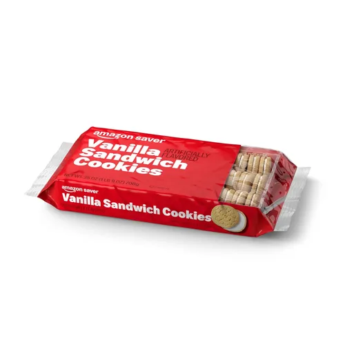 Vista 4 de Amazon Saver, Galletas sándwich de vainilla, 25 onzas