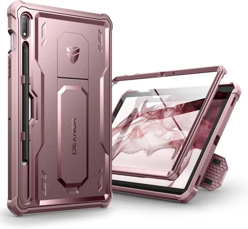 Vista 10 de Dexnor Funda para Galaxy Tab S8/S7 de 11 pulgadas, Protector de Pantalla Integrado y Soporte - Porta S Pen, Cubierta Protectora de Cuerpo Completo